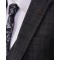 Мужской классический костюм тройка темно серый в клетку с темными нитями, Коллекция 2023 года-1387852528-Турция-Одежда и аксессуары