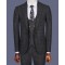 Мужской классический костюм тройка темно серый в клетку с темными нитями, Коллекция 2023 года-1387852528-Турция-Одежда и аксессуары