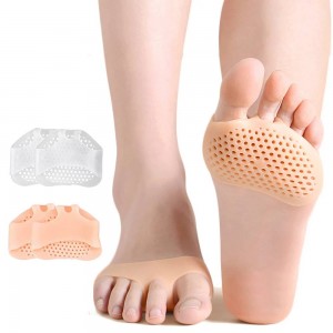  Manchette métatarsienne, préforée. Pelot, Gel mid-sock, liner, pillow, sous l'os métatarsien, nude, silicone, paire