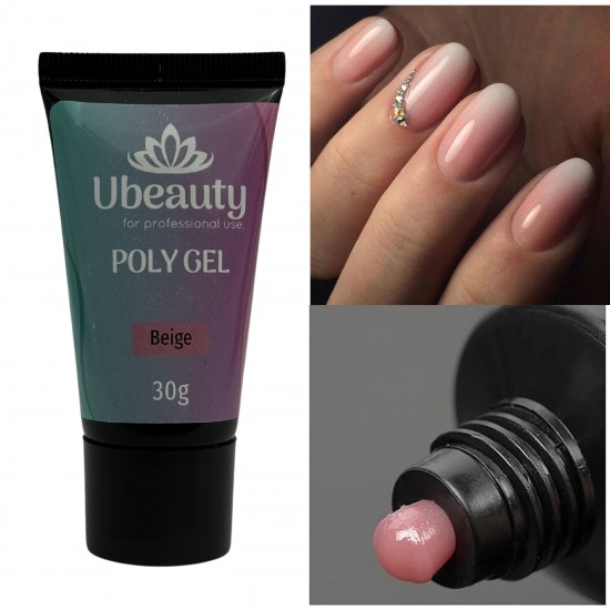 Acrylgel Ubeauty beige, polygel, beige, Nude, Tube 30 ml, polygel, multigel, combigel-2468-Ubeauty-Tout pour la manucure