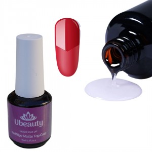 Rubber velvet top for gel polish Ubeauty 15 ml, without sticky layer, No Wipe Matte Top Coat, finish coating, velvet, corduroy, matte