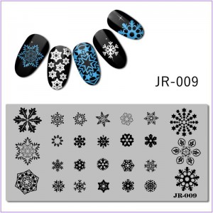 JR-009 Nageldruckplatte Schneeflocke Schnee Neujahr Winter