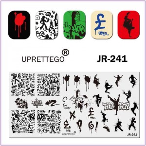 JR-241 Nail Drukplaat Drip Graffiti Breakdance Dance Jump Singer Rapper