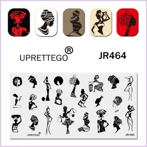 JR-464 egyptian goddess nail stamp plate silhouette bowl shopping jug stamping plate