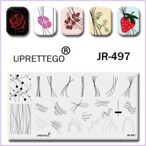 JR-497 Nagelstempelplatte Stempelnagellinie Kurve Linie Linienmuster Stempelplatte