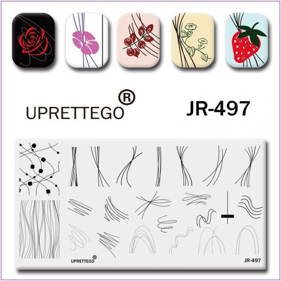 JR-497 Nail Stamping Plate Stamping Nail Line Curve Line Line Pattern Stamping Plate-3142-uprettego-estampillage