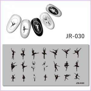 Пластина для печати на ногтях JR-030, балет, балерина, танец 