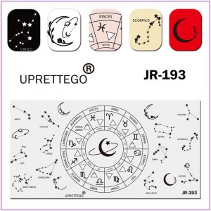 Пластина для печати на ногтях JR-193, печать на ногтях, космос, луна, знаки зодиака, созвездие, звезды